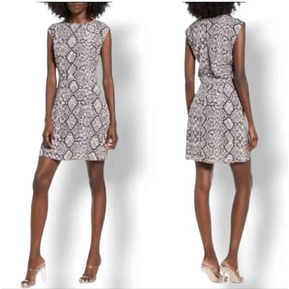 Leith Pale Pink Snakeskin Animal Print Sheath Dress Size Small - Picture 10 of 10